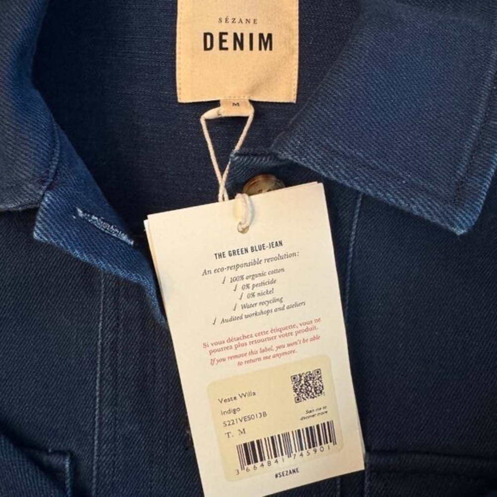 Sezane Willa Jacket Indigo - Size M - Picture 3 of 4